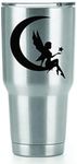 Fairy Moon Star Vinyl Decals Stickers (2 Pack!!!) | Yeti Tumbler Cup Ozark Trail RTIC Orca | Decals Only! Cup not Included! | 2-3 X 2.7 inch Black Decals | KCD1261