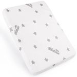 Biloban Pack and Play Mattress Topper 38" x 26", Playard Mattress Viscose Made from Bamboo Dual Sided (Firm for Babies) & Soft Foam (for Toddlers), Breathable, White