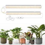 Barrina T5 Grow Lights for Indoor Plants, Full Spectrum Sunlight, 1FT Plant Growing Lamp with Auto On/Off 4/9/14H Timer, LED Grow Light Strip with Switch, Yellow, 2-Pack