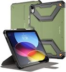 Poetic Explorer Magnetic Case for iPad 10th 10.9 inch, Stand Folio Cover with Pencil Holder, Super Strong Magnetic Fidget Mount for iPad 10.9 10th Gen, Military Green (Model #s A2696, A2757, A2777)