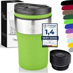 Milu Thermo Mug Insulated Mug Coffee Mug to go - 210ml 100% Leak Proof - Stainless Steel Drinking Mug - Car Mug Double Wall Insulation - Thermo Mug - Travel Mug (Green)