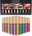 10pcs/set Sexy Women Glitter Eyes Make Up Liner Easy to Wear Waterproof Pigmented Red White Gold Liquid Eyeliner Glitter Makeup