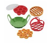 InstantPot Instant Pot Pressure Cooker Silicone Accessories Bundle Gift Set Includes Bakeware Sling Silicone Egg Bites Pan Silicone Egg Rack Roasting Rack Steamer Basket