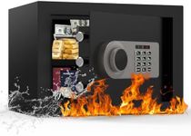 Diyife 16L Digital Home Safe Box with Keys- Upgraded 3 Anti-Theft Bolts, 9KG Heavy Duty SPCC Steel Money Safe with Alarm & Light, Dual Opening, Removable Shelf, Wall Mounting for Home/Office/Hotel