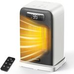 FLANUR Space Heaters for Indoor Use, 1500W Room Heater Fan 2 in 1 with Remote, Thermostat, LED Display, Overheat & Tip Over Protection, 12H Timer, 70° Oscillating Heater for Bedroom, White