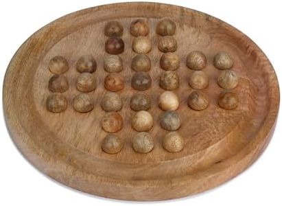 Ajuny Juego Solitario de Madera Hecho a Mano Decorativo con Clavijas de Madera Clásico Educativo para la Familia Decoración de Mesa Sala de Estar Oficina para Niños y Adultos 10.8 Pulgadas