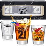 Garybank 21st Birthday Color Changing Shot Glass-Finally Legal 21 Birthday Gift For Her Or Him-Celebrate Turning Twenty One Party-21st Birthday Gifts For 2003 Men Women,2 Oz Funny Shot Glass