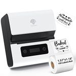 Phomemo Label Maker- M221 Address Label Printer 3’’ Portable Bluetooth Label Maker Machine for Barcode, Address, Logo, Mailing, Stickers, Small Business, Home, Office, White