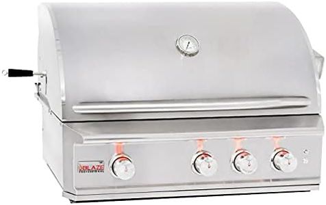 Blaze Outdoor Grill | 34-inch Stainless Steel Natural Gas BBQ Grill | Built-In 3 Burner Barbecue | Professional Outdoor Grilling | Rear Infrared Burner & Grill Lights | BLZ-3PRO-NG