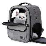 pecute Cat Carrier Backpack, Breathable Pet Carrier With Multi-entrance, Front Pack for Kitten, Puppy, Small Pets, Pet Carrier bag for Travel, Hiking