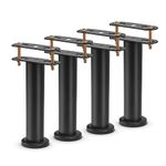 Bed Support Legs Furniture Adjustable Legs, Metal Heavy Duty Bed Center Frame Middle Reinforce Circular Bottom Extendable Slat Replacement Leg for Cabinet Sofa Bed Frame Parts 18CM - 33CM Black 4 Pcs