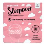 POPBAND Popmask Scented Self Heating Eye Mask for Sleeping - Warms In 30 Seconds, Natural Heat Source, Lasts For 20 Minutes - Pack of 5 ROSE Cotton Eye Masks With Ear Loops
