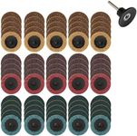 AOKLIT 60Pcs Sanding Disc 2 Inch Nylon Quick Change Discs with 1/4" Holders for Die Grinder Surface Polish Burr Rust Paint Removal