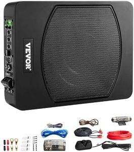 VEVOR Untersitz Auto Subwoofer 240 W 254 mm schlanker Auto Subwoofer unter dem Sitz Subsystem mit eingebautem Verstärker, Hoch-/Niedrigpegel-Eingang und Lautstärkeregler für SUVs Lkws