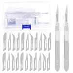 Swpeet 42Pcs 4 Styles #10#11#12#15 Scalpel Blades Surgical Grade Blades with #3 Scalpel Knife Handle Assortment Kit, Biology Lab Knives for Biology Lab Anatomy, Practicing Cutting, Sculpting