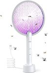 Senelux Electric Fly Swatter, Bug Zapper 2in-1 Racket Fly Killer USB Rechargeable Fly Zapper, Electric Insect Killer for Indoor and Outdoor Pest Control