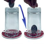 KNSHTH Coin Thru Into Glass Magic Tricks for Adults, A Must-Have Magic Show When Friends Gather, Close Up Easy Amazing Gimmick, Shocking Effect. (red)
