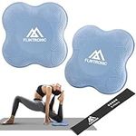 Flintronic Yoga Knee Pad, 2 Pack Non-slip Yoga Mat, Yoga Support Pad, Sports Balance Pad, Comfortable Lightweight Support for Knees, Hands, Wrists, and Elbows- 20x20cm, with Black Resistance Band