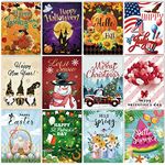 12 Sets Seasonal Diamond Painting Kits Full Drill Rhinestones Art Crafts Cute Colorful Cartoon Diamond Painting for Home Wall Decor Art Craft Gifts(Cute)