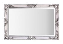 Select Mirrors Haywood Wall Mirror - French Chic Style - Real Wood Frame (Antique Silver, 60cm x 90cm)