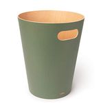 Umbra Woodrow 2 Gallon Modern Wooden Trash Can, Wastebasket, Garbage Can or Recycling Bin for Home or Office, Spruce, Sage