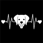 ARWY® Labrador Dog HeartbeatVinyl Decal Car Sticker L x H 19.00 x7.00Cms