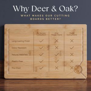 Deer & Oak Large Bamboo Cutting Board – Durable Chopping Surface