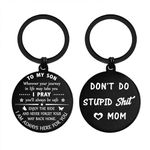 ENGZHI To My Son Gifts from Mom - Don't Do Love Mom Teen Boy Keychain, Son Birthday Gifts, Christmas