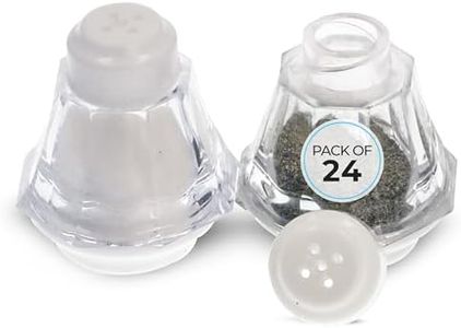 Crafts Central Plastic Mini Salt and Pepper Shakers For Party’s, Restaurants and Wedding’s - 24 Pcs (White)