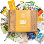 Keto Healthy Snack Box Gift Basket - Ultra Low Carb, 5G Net Carbs or Less, Low Sugar - High Fat Keto-Friendly Snacks for Men, Women & Adults - Ketogenic Care Package w Keto Bars, Cookies, Jerky