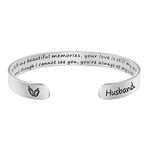 Joycuff in Memory of Gifts for Loss of Husband Memorial Jewelry Sympathy Bracelet Secret Message Engraved Grief Bereavement Gifts for Women