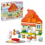 LEGO DUPLO Bluey: Bluey's Family House with Memory Game - Learning Toy for Toddlers - incl. 3 Figures, Opening Windows & a Board Game - Gift for 3+ Year Old Girls & Boys - 10459