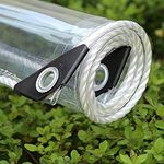 GQZGGXX 10' X 12' Outdoor Clear Tarp Curtain Waterproof Wind-Proof 0.35mm Transparent Vinyl Tarp for Patio Pergola Garden Canopy Rainproof Anti-Tear PVC Thick Cover with Grommets