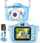 YOTOCOOL Kids Camera for Girls Boys, Kids Selfie Camera, 20.0MP HD Digital Video Camera for Children, Dual Camera Camcorder, 2.0 Inch IPS Screen, 32GB Memory Card, Great for 3-12 Y (Blue)