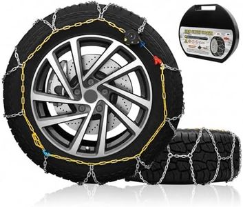 Auto Fixing Snow Chains for Car, SUV & Pickup Trucks – 1-Min Quick Install, Reusable Emergency Tire Chains for Snow & Ice Traction – Set of 2