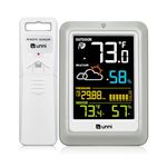 Indoor Outdoor Thermometer Wireless Weather Stations Battery & USB Powered, with 330ft Range Sensor and Adjustable Backlight Inside Outside Monitor (Colorful)