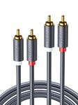 UGREEN RCA Cable 2 RCA Male to 2 RCA Male Stereo Audio Cable Adapter Gold Plated for Home Theater, HDTV, Gaming Consoles, Hi-Fi Systems (6ft/2m)