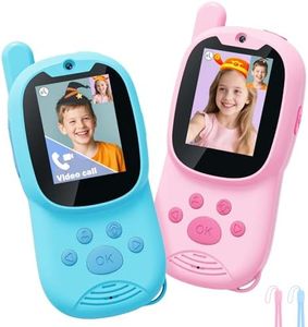 Eveedo Video Walkie Talkies for Kids,2 Pack Rechargeable Kids Walkie Talkies Can Send Message,Christmas Birthday Gifts for Kid Age 3-12,Portable Toddler Toy for 4 5 6 7 8 9 Year Old Girl Boy Pink/Blue