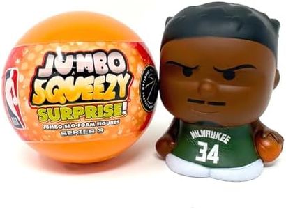 Party Animal 2024 Series 3 Jumbo Squeezy Surprise! One (1) Giant Capsule SqueezyMates NBA Figure, Team Colors, 4"" Tall, Small, SMNB3