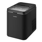 COMFEE' RCI12BL1UK(E) Countertop Ice Maker, 12kg in 24H, 8 Ice Bullets in 6-9 minutes, 2 Bullet Ice Sizes, Self-Cleaning Ice Machine with Ice Scoop & Basket, Suitable for Home/Kitchen/Office/Party