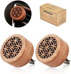 Essential Oil Car Diffuser, 2 PCS Car Aromatherapy Wood Diffuser with Vent Clip