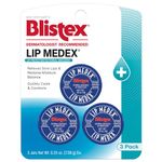 Blistex Lip Medex 0.25 oz. 3-count Medicated Lip Balm & Cooling Lip Care, Lip Moisturizer for Dry Cracked Lips, Fast Relief for Sore Lips,