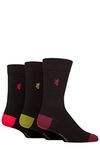 Pringle Black Label Mens Bamboo Patterned, Argyle and Striped Socks Pack of 3 Black Red/Olive/Burgundy Heel & Toe 7-11