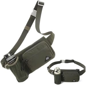 OCE GEAR Waist Pack with Water Bottle Holder for Men Women Waist Bag Running Waist Pack Waterproof for Outdoor Travel Cycling Climbing Walking Fit All Phones (Bottle Not Included) (Green)