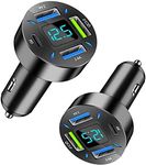 2Pcs 4 Ports USB Car Charger USB Ad