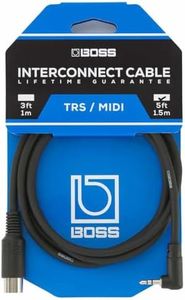 BOSS BMIDI-5-35 Spina Stereo da 3,5 mm / Midi, da TRS (maschio) angolo retto da 3,5 mm a MIDI (maschio) 5-pin, lunghezza 1,5 M/5ft