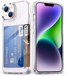 Ciuza Wallet Case for iPhone 15, with Credit Card Holder Anti-Yellow Anti-Scratch, 360°Full Protection Cell Phone Cover-Crystal Clear