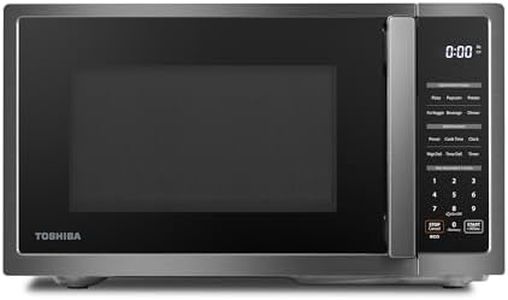 TOSHIBA ML4-EM09PA(BS) Small Countertop Microwave Oven with 6 Auto Menus, Mute Function, Child Lock, Kitchen Essentials for Dorm, 0.9 Cu Ft, 10.6 Inch Removable Turntable, 900W, Black Stainless Steel