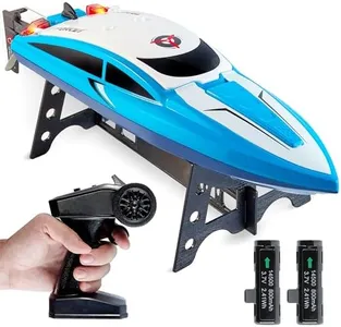 Force1 Velocity Blue Fast RC Boat - Remote Control Boat for Pools and Lakes, Underwater RC Speed Boat, Mini RC Boats for Adults and Kids, 2.4GHZ Remote Controlled Boat with 2 Rechargeable Batteries