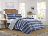 Nautica - Twin Quilt Set, Cotton Reversible Bedding with Matching Sham, Home Decor for All Seasons, Dorm Room Essentials (Saltmarsh Blue, Twin)